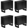 image:imageNathan James Scott Transitional Fluted Accent Cabinet or Storage Cabinet for Living Room or Entryway with Solid Wood Panel Black Oak Set of 3Black