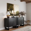 image:imageNathan James Scott Transitional Fluted Accent Cabinet or Storage Cabinet for Living Room or Entryway with Solid Wood Panel Black Oak Set of 3Black