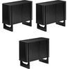 image:imageNathan James Scott Transitional Fluted Accent Cabinet or Storage Cabinet for Living Room or Entryway with Solid Wood Panel Black Oak Set of 3Black