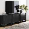 image:imageNathan James Scott Transitional Fluted Accent Cabinet or Storage Cabinet for Living Room or Entryway with Solid Wood Panel Black Oak Set of 3Black