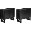 image:imageNathan James Scott Transitional Fluted Accent Cabinet or Storage Cabinet for Living Room or Entryway with Solid Wood Panel Black Oak Set of 3Black