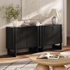 image:imageNathan James Scott Transitional Fluted Accent Cabinet or Storage Cabinet for Living Room or Entryway with Solid Wood Panel Black Oak Set of 3Black