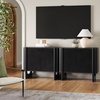 image:imageNathan James Scott Transitional Fluted Accent Cabinet or Storage Cabinet for Living Room or Entryway with Solid Wood Panel Black Oak Set of 3Black