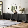 image:imageNathan James Scott Transitional Fluted Accent Cabinet or Storage Cabinet for Living Room or Entryway with Solid Wood Panel Black Oak Set of 3Black