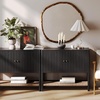 image:imageNathan James Scott Transitional Fluted Accent Cabinet or Storage Cabinet for Living Room or Entryway with Solid Wood Panel Black Oak Set of 3Black Oak
