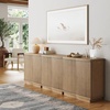 image:imageNathan James Scott Transitional Fluted Accent Cabinet or Storage Cabinet for Living Room or Entryway with Solid Wood Panel Black Oak Set of 3Brown