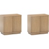 image:imageNathan James Scott Transitional Fluted Accent Cabinet or Storage Cabinet for Living Room or Entryway with Solid Wood Panel Black Oak Set of 3Brown