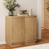 image:imageNathan James Scott Transitional Fluted Accent Cabinet or Storage Cabinet for Living Room or Entryway with Solid Wood Panel Black Oak Set of 3Brown