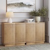 image:imageNathan James Scott Transitional Fluted Accent Cabinet or Storage Cabinet for Living Room or Entryway with Solid Wood Panel Black Oak Set of 3Brown