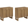 image:imageNathan James Scott Transitional Fluted Accent Cabinet or Storage Cabinet for Living Room or Entryway with Solid Wood Panel Black Oak Set of 3Jett Brown