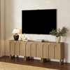image:imageNathan James Scott Transitional Fluted Accent Cabinet or Storage Cabinet for Living Room or Entryway with Solid Wood Panel Black Oak Set of 3Jett Brown