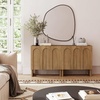 image:imageNathan James Scott Transitional Fluted Accent Cabinet or Storage Cabinet for Living Room or Entryway with Solid Wood Panel Black Oak Set of 3Jett Brown
