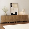 image:imageNathan James Scott Transitional Fluted Accent Cabinet or Storage Cabinet for Living Room or Entryway with Solid Wood Panel Black Oak Set of 3Kelly Brown