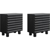 image:imageNathan James Scott Transitional Fluted Accent Cabinet or Storage Cabinet for Living Room or Entryway with Solid Wood Panel Black Oak Set of 3Kendra Black
