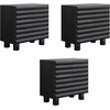 image:imageNathan James Scott Transitional Fluted Accent Cabinet or Storage Cabinet for Living Room or Entryway with Solid Wood Panel Black Oak Set of 3Kendra Black
