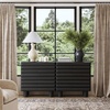 image:imageNathan James Scott Transitional Fluted Accent Cabinet or Storage Cabinet for Living Room or Entryway with Solid Wood Panel Black Oak Set of 3Kendra Black