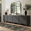 image:imageNathan James Scott Transitional Fluted Accent Cabinet or Storage Cabinet for Living Room or Entryway with Solid Wood Panel Black Oak Set of 3Kendra Black