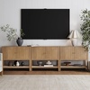 image:imageNathan James Scott Transitional Fluted Accent Cabinet or Storage Cabinet for Living Room or Entryway with Solid Wood Panel Black Oak Set of 3Light Brown