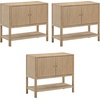 image:imageNathan James Scott Transitional Fluted Accent Cabinet or Storage Cabinet for Living Room or Entryway with Solid Wood Panel Black Oak Set of 3Light Brown