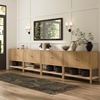 image:imageNathan James Scott Transitional Fluted Accent Cabinet or Storage Cabinet for Living Room or Entryway with Solid Wood Panel Black Oak Set of 3Light Brown