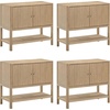 image:imageNathan James Scott Transitional Fluted Accent Cabinet or Storage Cabinet for Living Room or Entryway with Solid Wood Panel Black Oak Set of 3Light Brown