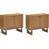 image:imageNathan James Scott Transitional Fluted Accent Cabinet or Storage Cabinet for Living Room or Entryway with Solid Wood Panel Black Oak Set of 3Medium Brown