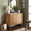 image:imageNathan James Scott Transitional Fluted Accent Cabinet or Storage Cabinet for Living Room or Entryway with Solid Wood Panel Black Oak Set of 3Medium Brown