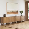 image:imageNathan James Scott Transitional Fluted Accent Cabinet or Storage Cabinet for Living Room or Entryway with Solid Wood Panel Black Oak Set of 3Medium Brown
