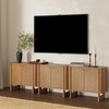 image:imageNathan James Scott Transitional Fluted Accent Cabinet or Storage Cabinet for Living Room or Entryway with Solid Wood Panel Black Oak Set of 3Medium Brown