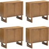 image:imageNathan James Scott Transitional Fluted Accent Cabinet or Storage Cabinet for Living Room or Entryway with Solid Wood Panel Black Oak Set of 3Medium Brown