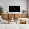 image:imageNathan James Scott Transitional Fluted Accent Cabinet or Storage Cabinet for Living Room or Entryway with Solid Wood Panel Black Oak Set of 3Medium Brown
