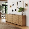image:imageNathan James Scott Transitional Fluted Accent Cabinet or Storage Cabinet for Living Room or Entryway with Solid Wood Panel Black Oak Set of 3Paige Light Brown