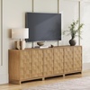 image:imageNathan James Scott Transitional Fluted Accent Cabinet or Storage Cabinet for Living Room or Entryway with Solid Wood Panel Black Oak Set of 3Paige Light Brown