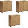 image:imageNathan James Scott Transitional Fluted Accent Cabinet or Storage Cabinet for Living Room or Entryway with Solid Wood Panel Black Oak Set of 3Paige Light Brown