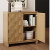 image:imageNathan James Scott Transitional Fluted Accent Cabinet or Storage Cabinet for Living Room or Entryway with Solid Wood Panel Black Oak Set of 3Paige Light Brown