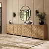 image:imageNathan James Scott Transitional Fluted Accent Cabinet or Storage Cabinet for Living Room or Entryway with Solid Wood Panel Black Oak Set of 3Paige Light Brown