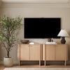 image:imageNathan James Scott Transitional Fluted Accent Cabinet or Storage Cabinet for Living Room or Entryway with Solid Wood Panel Black Oak Set of 3Raw Oak