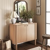 image:imageNathan James Scott Transitional Fluted Accent Cabinet or Storage Cabinet for Living Room or Entryway with Solid Wood Panel Black Oak Set of 3Raw Oak