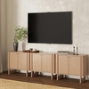 image:imageNathan James Scott Transitional Fluted Accent Cabinet or Storage Cabinet for Living Room or Entryway with Solid Wood Panel Black Oak Set of 3Raw Oak