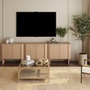 image:imageNathan James Scott Transitional Fluted Accent Cabinet or Storage Cabinet for Living Room or Entryway with Solid Wood Panel Black Oak Set of 3Raw Oak