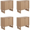 image:imageNathan James Scott Transitional Fluted Accent Cabinet or Storage Cabinet for Living Room or Entryway with Solid Wood Panel Black Oak Set of 3Raw Oak