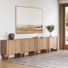 image:imageNathan James Scott Transitional Fluted Accent Cabinet or Storage Cabinet for Living Room or Entryway with Solid Wood Panel Black Oak Set of 3Raw Oak
