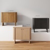 image:imageNathan James Scott Transitional Fluted Accent Cabinet or Storage Cabinet for Living Room or Entryway with Solid Wood Panel Black Oak Set of 3Raw Oak