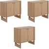 image:imageNathan James Scott Transitional Fluted Accent Cabinet or Storage Cabinet for Living Room or Entryway with Solid Wood Panel Black Oak Set of 3Raw Oak