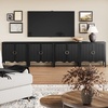 image:imageNathan James Scott Transitional Fluted Accent Cabinet or Storage Cabinet for Living Room or Entryway with Solid Wood Panel Black Oak Set of 3Scott Black Oak