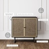 image:imageNathan James Sideboard Buffet Modern Storage Free Standing Accent Cabinet for Hallway Entryway or Living Room 1 Black OakCane amp Mina Rattan Wood End Side Accent Table NightstandBlack OakCane