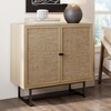 image:imageNathan James Sideboard Buffet Modern Storage Free Standing Accent Cabinet for Hallway Entryway or Living Room 1 Black OakCane amp Mina Rattan Wood End Side Accent Table NightstandLight OakBlack