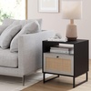 image:imageNathan James Sideboard Buffet Modern Storage Free Standing Accent Cabinet for Hallway Entryway or Living Room 1 Black OakCane amp Mina Rattan Wood End Side Accent Table NightstandBlack OakCane