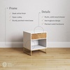 image:imageNathan James Tambellini Mid Century Modern Nightstand Bedside Table with Drawer and Cabinet Storage Solid Wood Legs and Fluted Door Fronts Light BrownWhiteGold