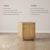 image:imageNathan James Tambellini Mid Century Modern Nightstand Bedside Table with Drawer and Cabinet Storage Solid Wood Legs and Fluted Door Fronts Light BrownLight Brown